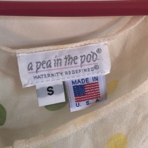 A pea in the pod Women’s Small Maternity top in cream and green sheer - Picture 6 of 6